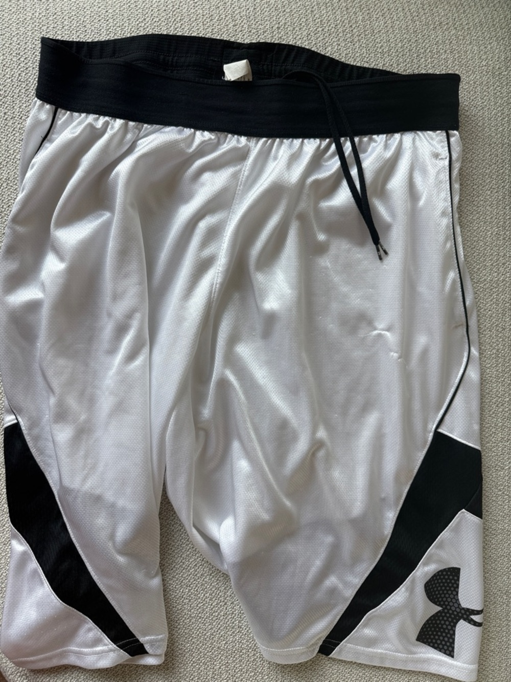 Under Armour White and Black Men's Basketball Shorts